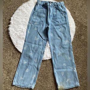 Simple Society Butterfly Jeans Stained Womens Size 5 / 27
